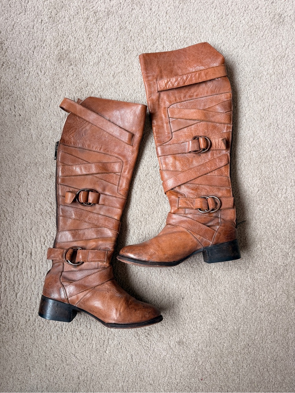 Freebird by Steven x Free People Ojai Tall Buckle Riding Boots - Brown 7